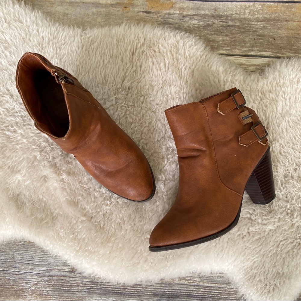 Bamboo Rebel Brown Ankle Booties